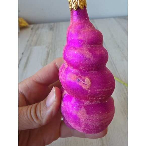 Vintage radko purple sea swirl seashell shell glitter tropical beach Hawaiian or - Picture 6 of 10